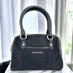 Judith Ripka Black Signature Canvas Satchel Handbag
